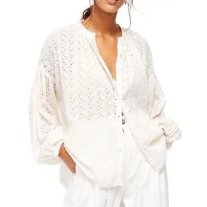 Free People Maddison Eyelet Blouse.  EUC